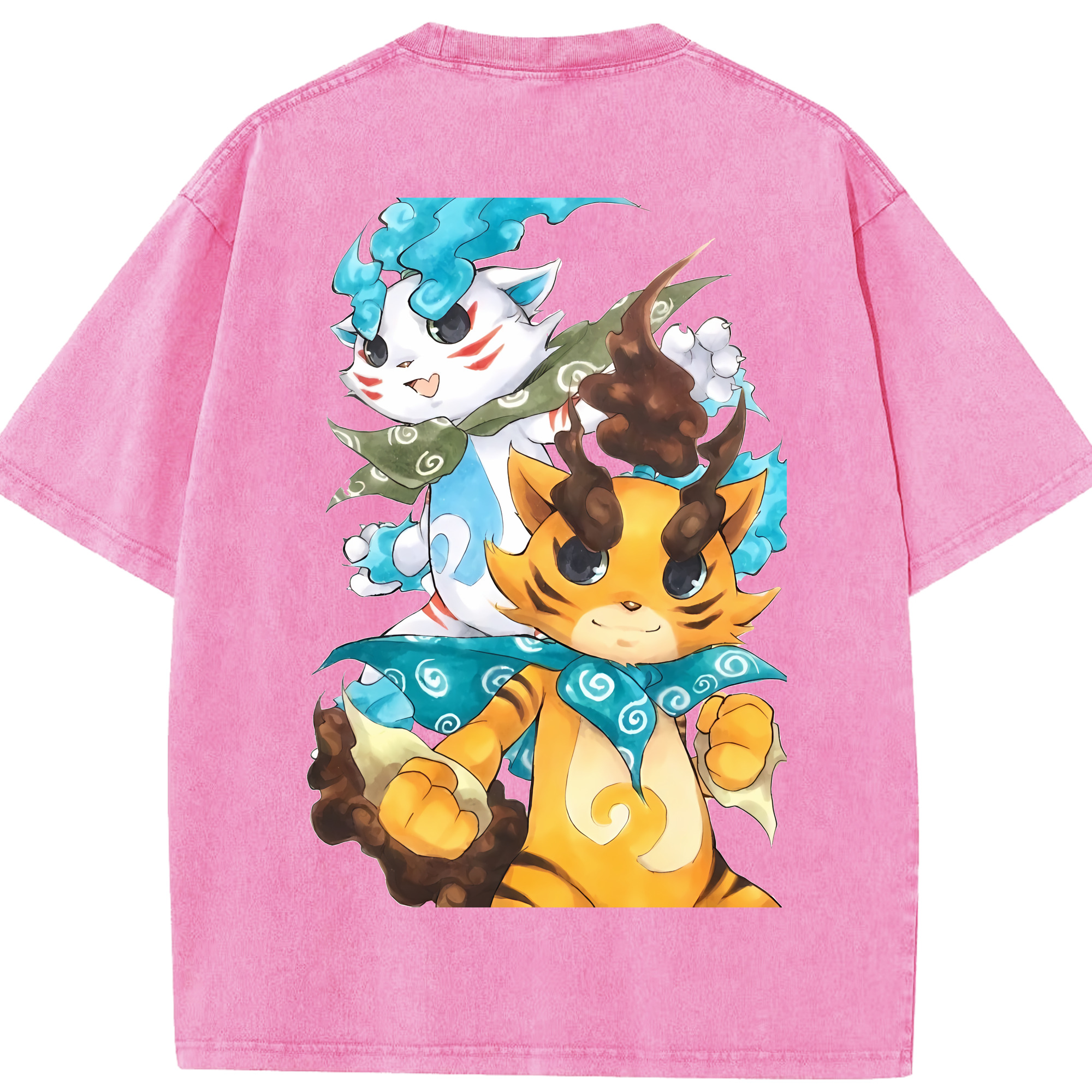 （画像用） 妖怪ウォッチ Yo-kai Watch 綿100% ヴィンテージ風 半袖Tシャツ（背面プリント）